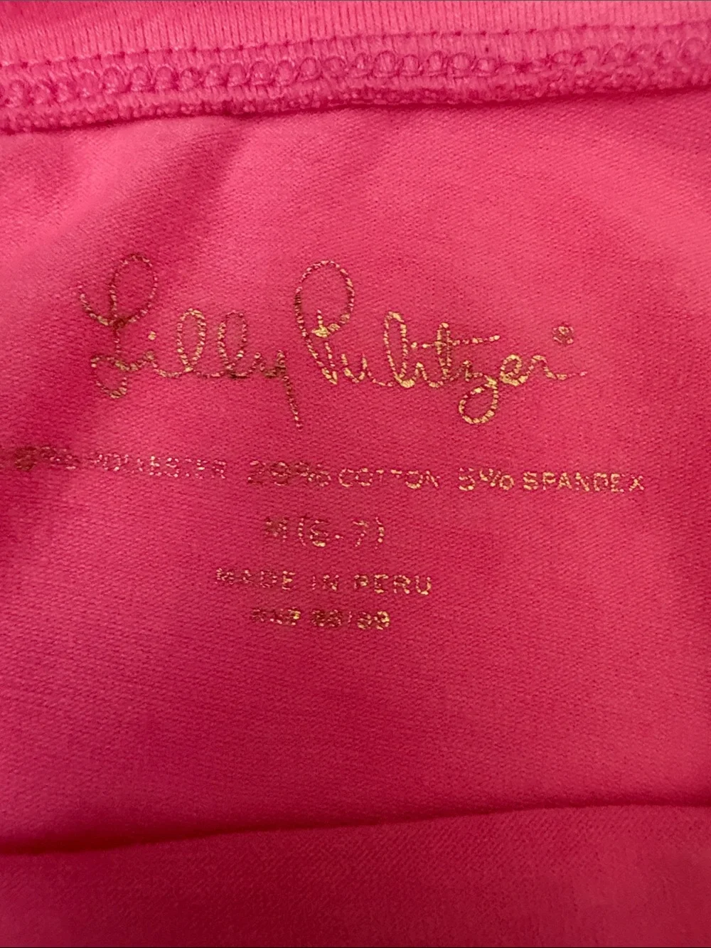 Lilly Pulitzer Bright Pink Ruffle-Hem Short Sleeve Tee